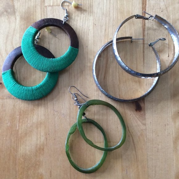 Three Pairs Hoop Earrings - Picture 1 of 2